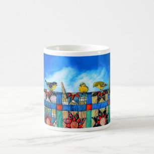 finches n fabric 11 x 14 for 16 x 20 coffee mug