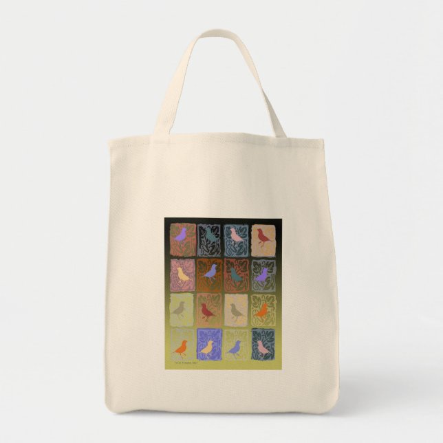 finches with moulded paper tote bag (Front)