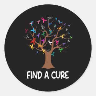 Find A Cure All Cancer Awareness World Cancer Day Classic Round Sticker