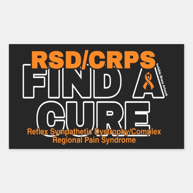 FIND A CURE/BOLD...RSD/CRPS RECTANGULAR STICKER (Front)