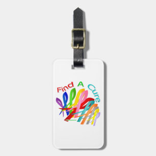 Find A Cure Colourful Cancer Ribbons Luggage Tag