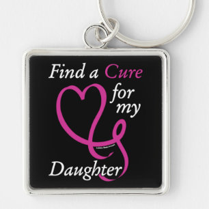 Find a Cure/Heart/Daughter...Breast Cancer Key Ring