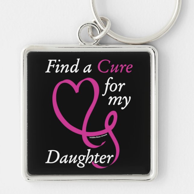 Find a Cure/Heart/Daughter...Breast Cancer Key Ring (Front)