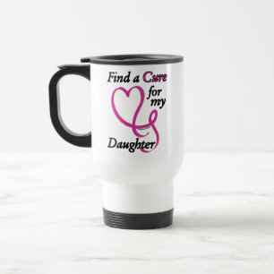 Find a Cure/Heart/Daughter...Breast Cancer Travel Mug