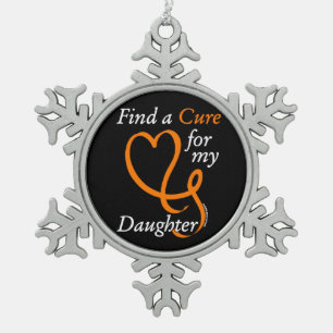 Find a Cure/Heart/Daughter...RSD/CRPS Snowflake Pewter Christmas Ornament