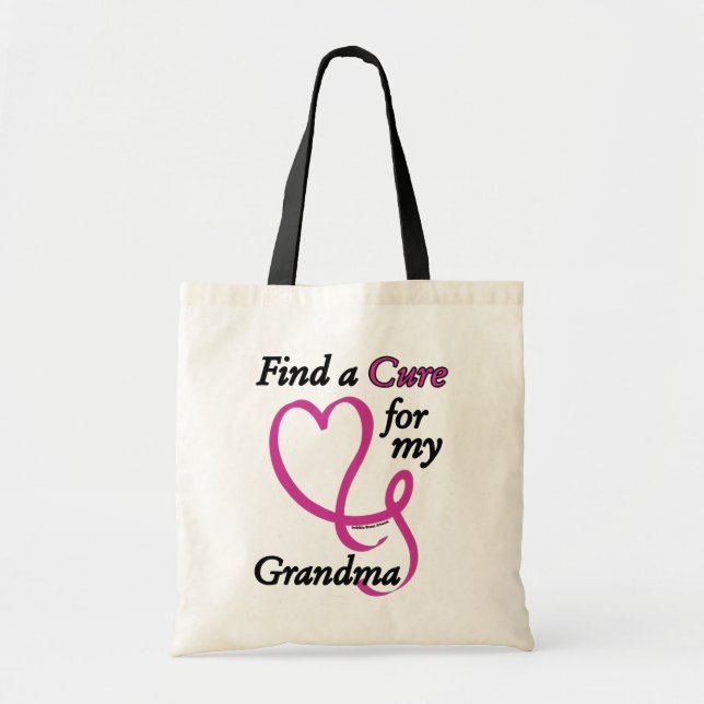 Find a Cure/Heart/Grandma...Breast Cancer Tote Bag (Front)