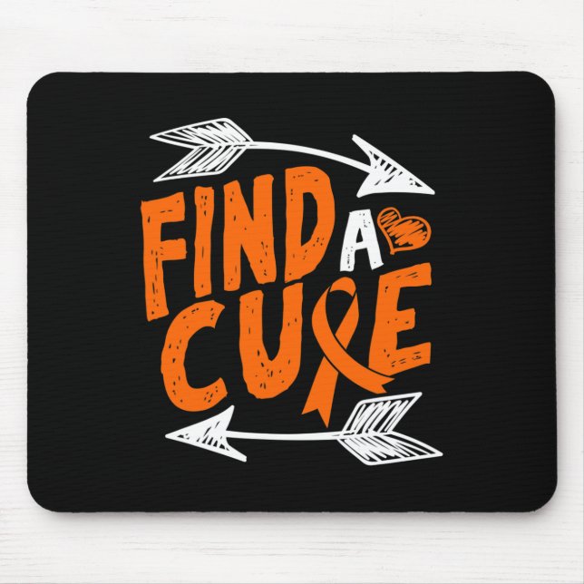 Find A Cure Heart Leukaemia Cancer Awareness Ribbo Mouse Mat (Front)