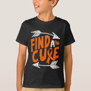 Find A Cure Heart Leukaemia Cancer Awareness Ribbo T-Shirt