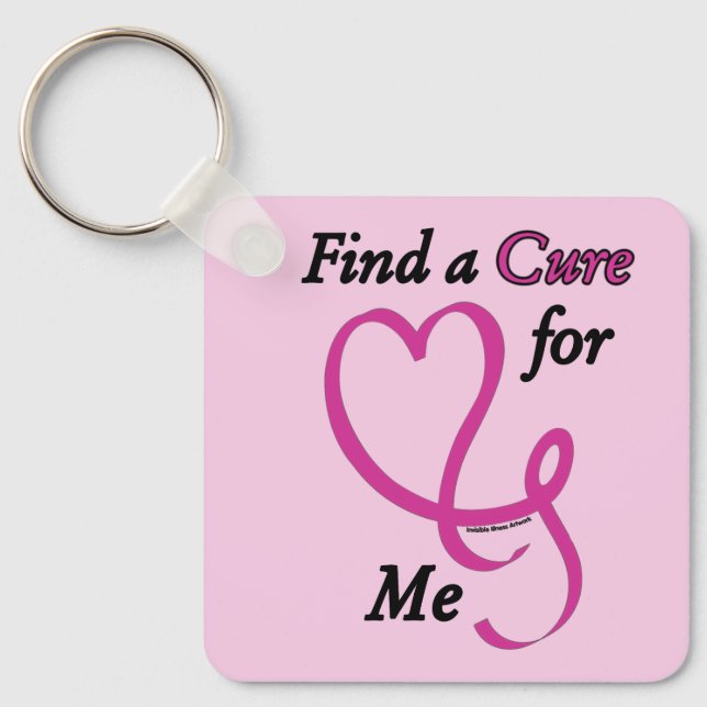 Find a Cure/Heart/Me...Breast Cancer Key Ring (Front)