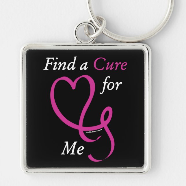 Find a Cure/Heart/Me...Breast Cancer Key Ring (Front)