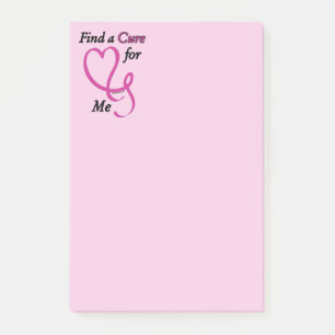 Find a Cure/Heart/Me...Breast Cancer Post-it Notes
