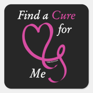 Find a Cure/Heart/Me...Breast Cancer Square Sticker