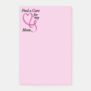 Find a Cure/Heart/Mom...Breast Cancer Post-it Notes
