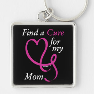 Find a Cure/Heart/Mum...Breast Cancer Key Ring