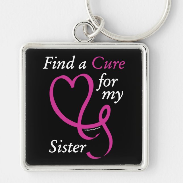 Find a Cure/Heart/Sister...Breast Cancer Key Ring (Front)
