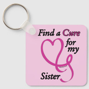 Find a Cure/Heart/Sister...Breast Cancer Key Ring