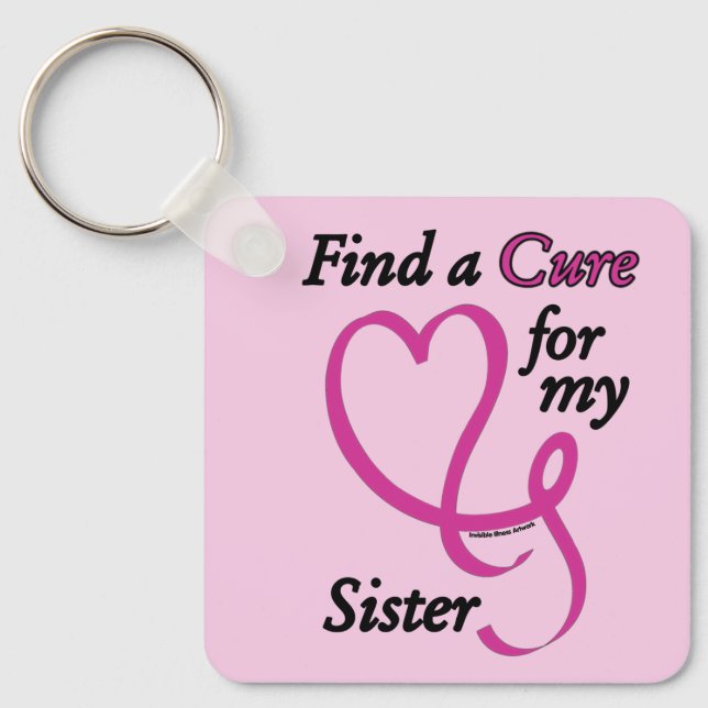Find a Cure/Heart/Sister...Breast Cancer Key Ring (Front)