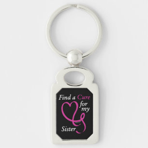 Find a Cure/Heart/Sister...Breast Cancer Key Ring