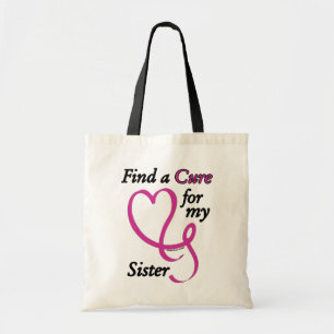 Find a Cure/Heart/Sister...Breast Cancer Tote Bag