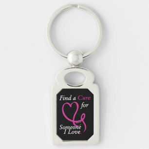 Find a Cure/Heart/Someone I Love...Breast Cancer Key Ring