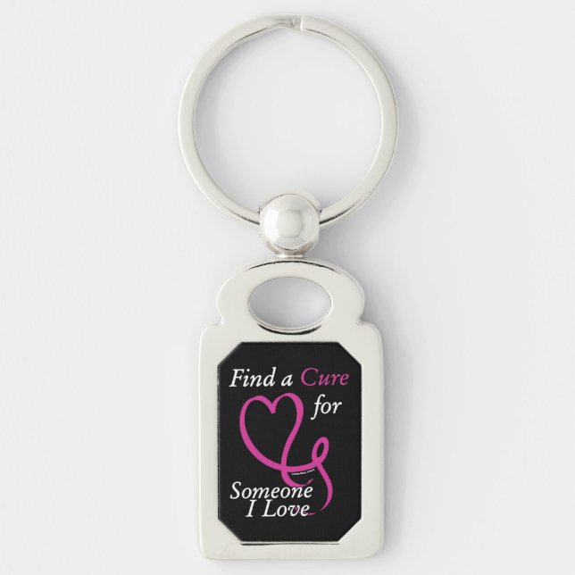 Find a Cure/Heart/Someone I Love...Breast Cancer Key Ring (Front)