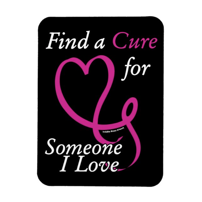Find a Cure/Heart/Someone I Love...Breast Cancer Magnet (Vertical)