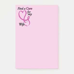 Find a Cure/Heart/Wife...Breast Cancer Post-it Notes