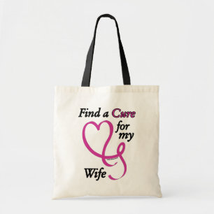 Find a Cure/Heart/Wife...Breast Cancer Tote Bag