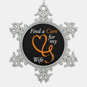 Find a Cure/Heart/Wife...RSD/CRPS Snowflake Pewter Christmas Ornament