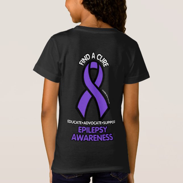 Find a Cure Ribbon...Epilepsy T-Shirt (Back)