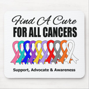 Find a Cure Ribbons For All Cancers Mouse Mat