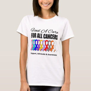 Find a Cure Ribbons For All Cancers T-Shirt
