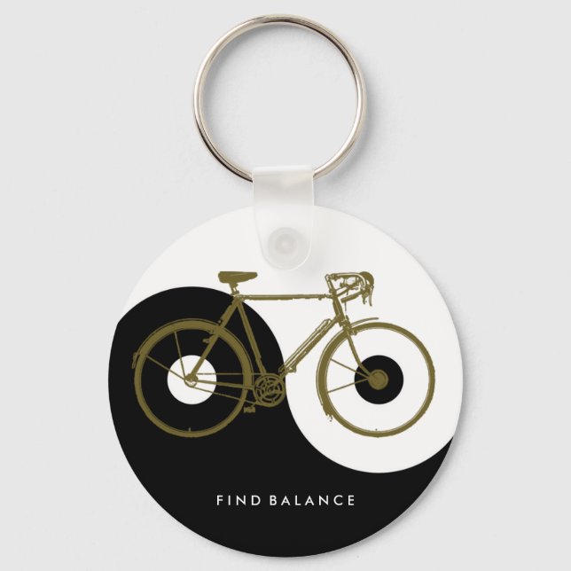 FIND BALANCE / yin yang bicycle Key Ring (Front)