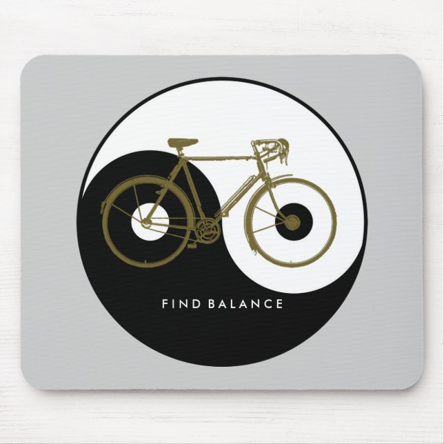 FIND BALANCE / yin yang bicycle Mouse Mat (Front)