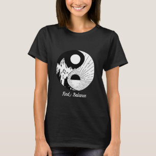 Find Balance Zen Yin Yang Black White T-Shirt