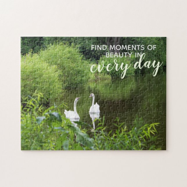 Find Beauty in Every Day Swan Photo Jigsaw Puzzle (Horizontal)