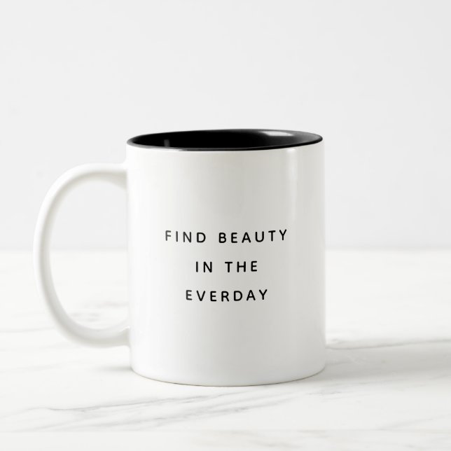 Find Beauty Typography Modern Two-Tone Mug (Left)