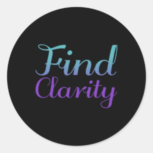Find Clarity Suicide Prevention Mental Health Awar Classic Round Sticker