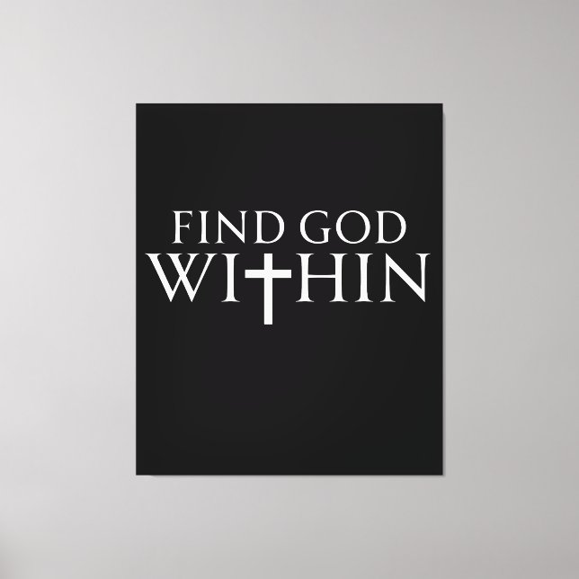 Find God Within Religious Quote Canvas Print (Front)