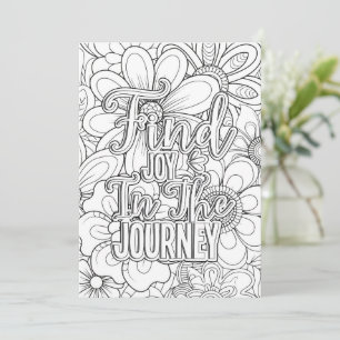 Find Joy Doodle Flowers   Color Your Own Greeting