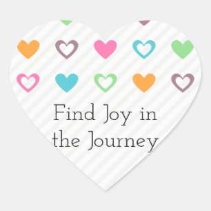 Find Joy in the Journey Heart Patterns Heart Sticker