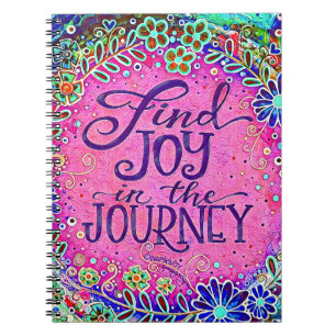 Find Joy in the Journey Pink Inspirivity Trendy Notebook