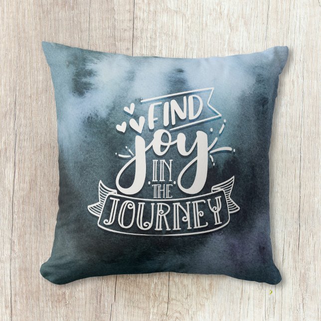 Find Joy In The Journey Watercolor Throw Pillow (Creator Uploaded)