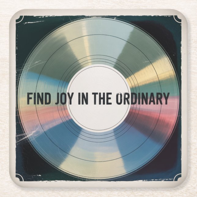 Find Joy In The Ordinary Square Paper Coaster (Front)