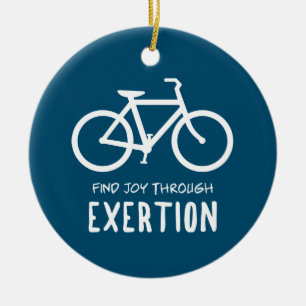 Find Joy Through Exertion Cycling Ceramic Tree Decoration