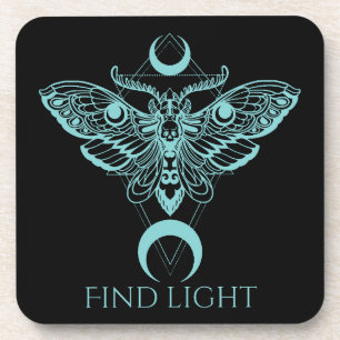 Find Light Moth Quote Coaster