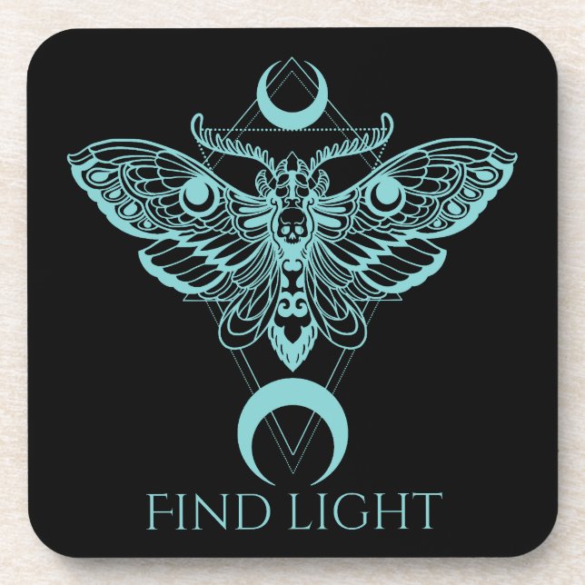 Find Light Moth Quote Coaster (Front)
