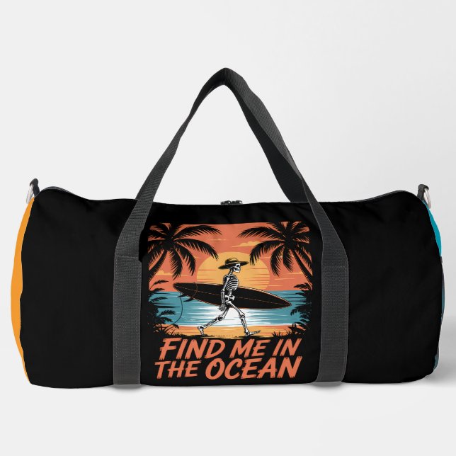 Find Me In The Ocean Skeleton Duffle Bag (Front)