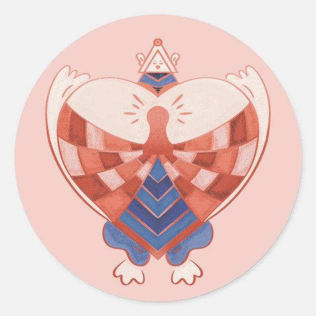 Find My Heart: Heart-shaped Lock Block Classic Round Sticker (Front)