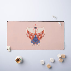 Find My Heart: Heart-shaped Lock Block Desk Mat